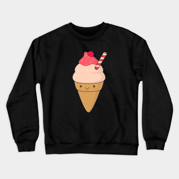 Kawaii Ice Cream Cone Crewneck Sweatshirt by happinessinatee